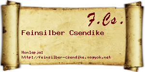 Feinsilber Csendike névjegykártya